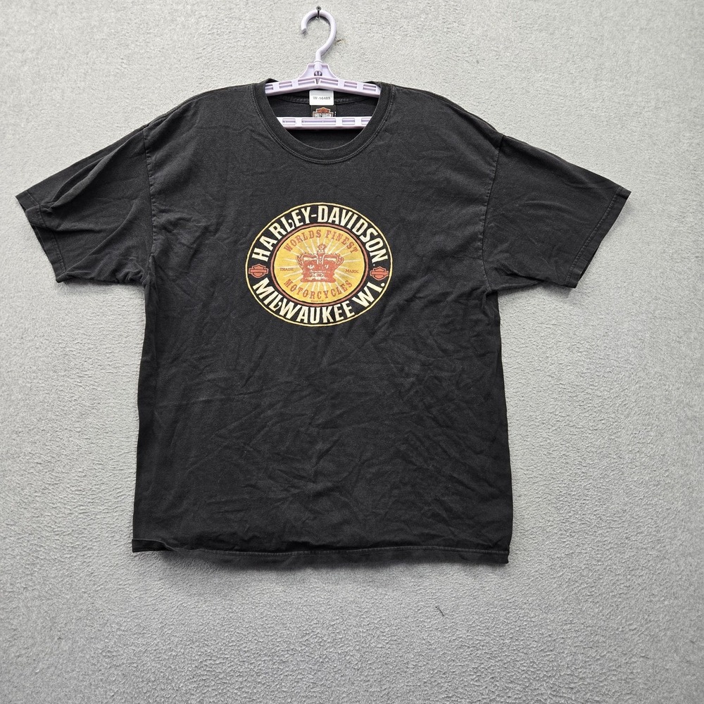 VINTAGE Harley-Davidson 2004 Men Shirt XL Black Eugene Oregon Logo Graphic Print